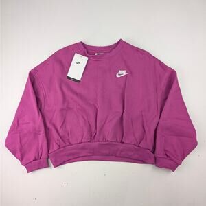 Nike Youth Girls Small Hot Fuchsia Magenta Boxy Fit Sweatshirt